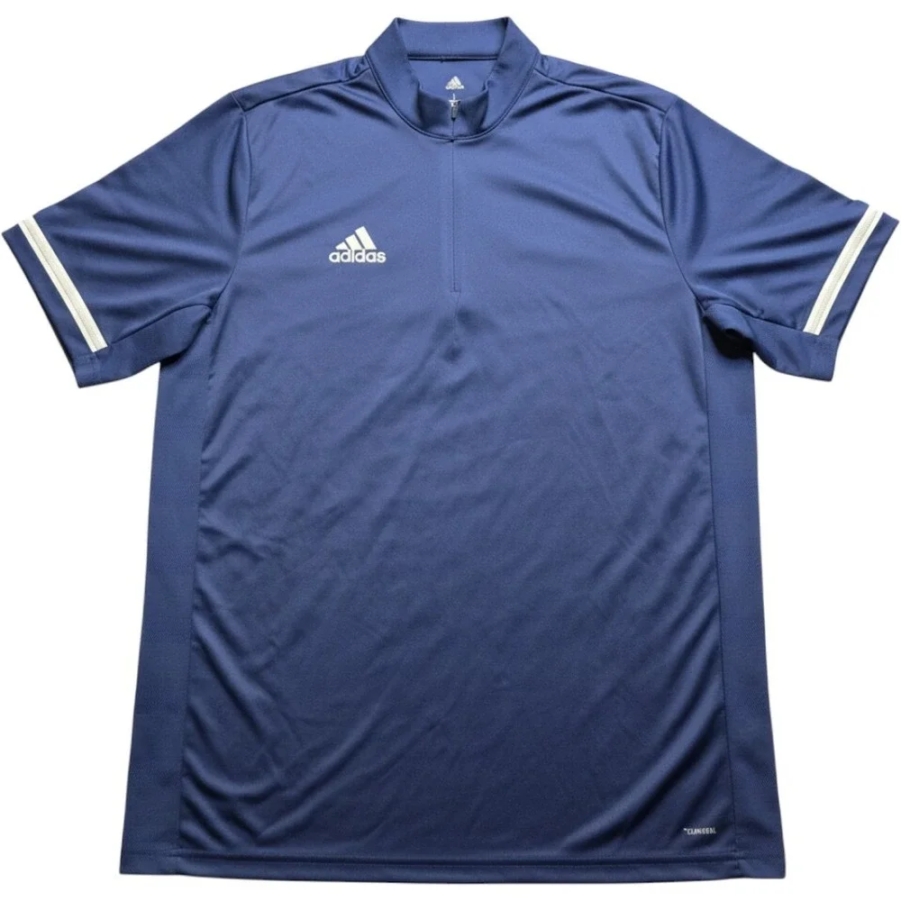 Adidas Mens Climacool 1/4 Zip Soccer Training Jersey Navy Blue DY8848 Large